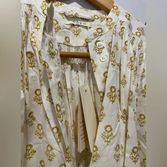 NWT DOEN Opal Dress in Cream Sunflower Block Print - XS - Picture 4 of 8